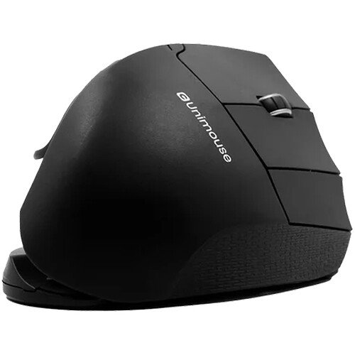User gripping the Contour UniMouse showing a relaxed handshake grip for wrist pain relief.